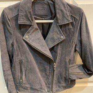 Gray suede moto jacket-size Small.